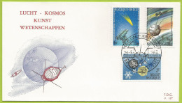 Belgique 1966 1376 + 1379 à 1380 FDC Météo Comète Arend-Roland Télescope Aéronomie Spatiale Fusée - 1961-1970