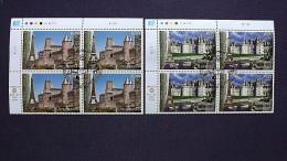 UNO-Wien 467/8 Oo/FDC-cancelled Eckrandviererblock ´A´, UNESCO-Welterbe: Frankreich - Used Stamps