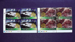 UNO-Wien 504/5 Yv 514/5 Oo/FDC-cancelled Eckrandviererblock ´B´,UNESCO-Welterbe: Südamerika - Used Stamps