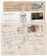 Grande-Bretagne---lot De 3 Cartes Postales Grande-Bretagne Pour La France Avec Timbres Seuls Sur Documents - Marcophilie