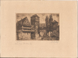 Alte Grafik, NURNBERG,Germany, Gute Zustand, 6 Scan,23,5X17,5cm. - Waterverf