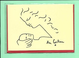 CPM, Jean COCTEAU " Tendresse "  Carte 2 Volets Avec Son Enveloppe ( Rouge ) Dans Pochette D'origine - Cocteau