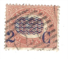Regno D'italia 1878 2 Cent Su  20 Cent Gig.31 Cod.fra.659 - Sonstige & Ohne Zuordnung