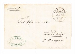 Heimat ZH ZUMIKON 21.11.1872 2-Kreis Stempel Auf Amtlich Brief - Cartas & Documentos