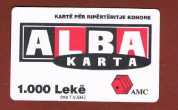 ALBANIA - AMC (GSM RECHARGE) -   ALBA KARTA 1000 LEKE EXP.10.2005  USED  -  RIF. 8973 - Albanie