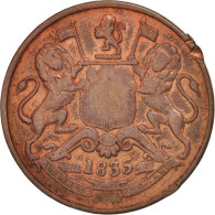 Monnaie, INDIA-BRITISH, 1/2 Anna, 1835, TB+, Cuivre, KM:447.1 - Kolonien
