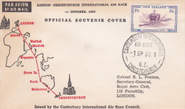 New Zealand 1953 London To Christchurch International Air Race Souvenir Cover - Briefe U. Dokumente