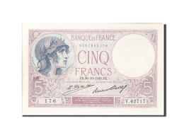 Billet, France, 5 Francs, 5 F 1917-1940 ''Violet'', 1930, 1930-10-30, TTB+ - 5 F 1917-1940 ''Violet''