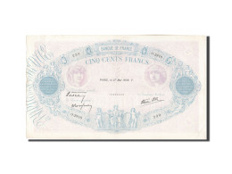 Billet, France, 500 Francs, 500 F 1888-1940 ''Bleu Et Rose'', 1938, 1938-05-27 - 500 F 1888-1940 ''Bleu Et Rose''