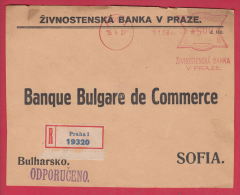 199828 / 1927 ZIVNOSTENSKA BANKA V PRAZE - BANQUE BULGARE DE COMMERCE SOFIA , Machine Stamps (ATM) Czechoslovakia - Briefe