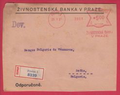 199832 / 1927 ZIVNOSTENSKA BANKA V PRAZE - BANQUE BULGARE DE COMMERCE SOFIA , Machine Stamps (ATM) Czechoslovakia - Covers