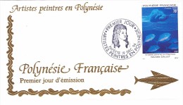 POLYNESIE FRANCAISE 1994 @ Enveloppe Premier Jour FDC Artistes Peintres En Polynésie Michèle DALLET - Poissons - FDC