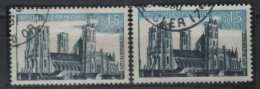 2 Timbres Variètés France N° 1235 Oblitérés "  Variètés De Couleur Clair Et Foncé - Gebruikt