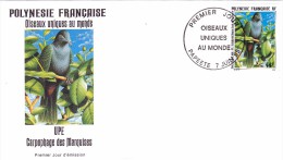 POLYNESIE FRANCAISE 1995 @ Enveloppe Premier Jour FDC Oiseau Unique Au Monde UPE Carpophage Marquises - Tahiti Papeete - FDC