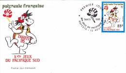 POLYNESIE FRANCAISE 1995 @ Enveloppe Premier Jour FDC 10 ° JEUX Du Pacifique Sud - Tahiti Papeete - FDC