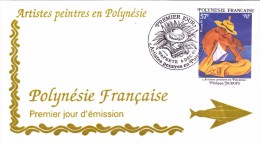 POLYNESIE FRANCAISE 1995 @ Enveloppe Premier Jour FDC Artiste Peintre Philippe Dubois - Tahiti Papeete - FDC