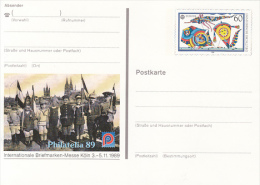 35964- KITES, KOLN PHILATELIC EXHIBITION, POSTCARD STATIONERY, 1989, GERMANY - Cartes Postales Illustrées - Oblitérées