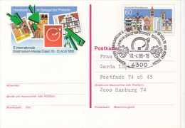 35967- BAD HERSFELD, ESSEN PHILATELIC EXHIBITION, POSTCARD STATIONERY, 1986, GERMANY - Illustrated Postcards - Used