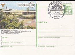 35968- INZLINGEN CASTLE, RODENBERG PHILATELIC EXHIBITION, POSTCARD STATIONERY, 1982, GERMANY - Illustrated Postcards - Used