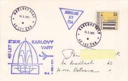 40 Let CSA Larlovy Vary - Jubilejni Let CSA 1971 Ostrava-Praha - Luftpost