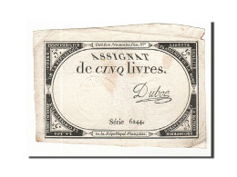 Billet, France, 5 Livres, 1793, 1793-10-31, Dubosc, TTB, KM:A76, Lafaurie:171 - Assignats