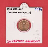 MOZAMBIQUE   20  CENTAVOS  1.974  BRONCE  KM#88  SC/UNC    DL-8378 - Mozambico