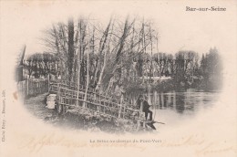 BAR SUR SEINE - LA SEINE AU DESSUS DU PONT-VERT - BELLE CARTE - PRECURSEUR - AVEC PETITE ANIMATION  - TOP !!! - Bar-sur-Seine