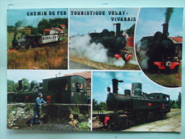 V08-61-dep**43-Hte Loire-le Petit Train Du Velay-haut Vivarais--multivues-5 Vues-animee--train-locomotive-- - Solignac Sur Loire