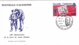 NOUVELLE CALEDONIE 1995 @ Enveloppe Premier Jour FDC 100 Ans Mort De Louis Pasteur @ MEDECINE 120 F - FDC