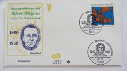 Berlin: FDC-Brief Vom 14.2.80 Mit 60 Pfg Alfred Wegener Auf Numrierten Brief: 1557  Knr: 616 FDC - 1971-1980