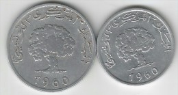 §§§ TRES BON ETAT  §§§ Pieces De Monnaies Tunisie 1960  TTB  VOIR SCAN ! ! ! - Túnez