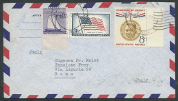 1957 USA LETTER FOR ITALY TIMBRO ARRIVO - V-3 - Marcofilie
