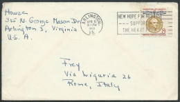 1959 USA LETTER FOR ITALY TIMBRO ARRIVO - V-2 - Postal History