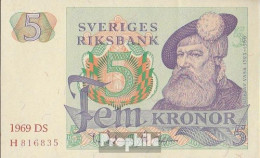 Schweden Pick-Nr: 51a (1969) Bankfrisch 1969 5 Kronor - Sweden