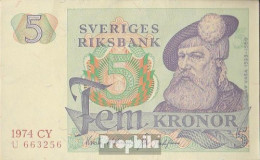 Schweden Pick-Nr: 51c (1974) Bankfrisch 1974 5 Kronor - Zweden