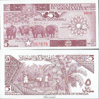 Somalia Pick-Nr: 31c Bankfrisch 1987 5 Shilling Büffel - Somalia