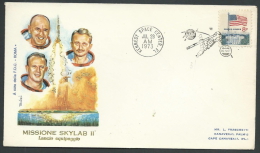 1973 USA LETTER MISSIONE SKYLAB II NO TIMBRO ARRIVO - V - Poststempel