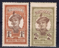 Martinique+ 1908 Mi 56-57 Mlh Eingeborene - Unused Stamps