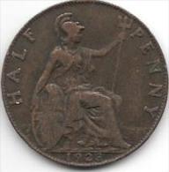 *great Britain 1/2 Penny  1923  Km 809    Vf - C. 1/2 Penny