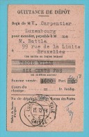 QUITTANCE DE DEPOT Met Stempel LUXEMBOURG-VILLE / CAISSE  !!  Op 15/12/56 - Brieven En Documenten