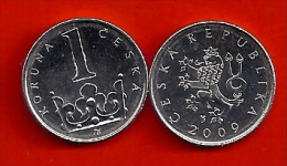 Czech Republic Tschechische Republik TSCHECHIEN 2009 1 Kc Umlaufmünze UNC Circulating Coin - Tsjechië
