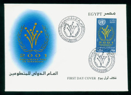 EGYPT / 2001 / UN / INTL. YEAR OF VOLUNTEERS / FDC - Cartas & Documentos