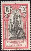 Inde Obl. N°  30 - Dieu BRAMA 10ct Rose Et Noir - Gebraucht