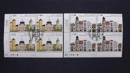 UNO-Wien 597/8 Sc 442/3 Oo/FDC-cancelled Eckrandviererblock ´C´, UNESCO-Welterbe: Deutschland - Used Stamps