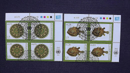 UNO-Wien 643/4 Oo/FDC-cancelled Eckrandviererblock ´B´, Internationales Jahr Der Biodiversität. - Used Stamps