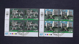 UNO-Wien 689/90 Oo/FDC-cancelled Eckrandviererblock ´C´, Freimarken: UNO-Gebäude - Used Stamps