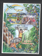 INDIA, 2015, MINIATURE SHEET, FIRST DAY CANCELLED,  Children´s Day, Children, Rainbow, Rain, Tree, - Oblitérés