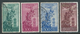 1948-52 ITALIA USATO POSTA AEREA CAMPIDOGLIO RUOTA 4 VALORI - U22-9.1 - Airmail
