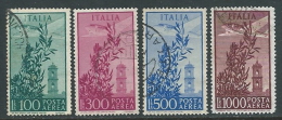 1948-52 ITALIA USATO POSTA AEREA CAMPIDOGLIO RUOTA 4 VALORI - U22-9.1 - Poste Aérienne