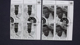 UNO-Wien 764/5 Oo/FDC-cancelled Eckrandviererblock ´A´, UN-Radio - Welttag Des Radios - Used Stamps